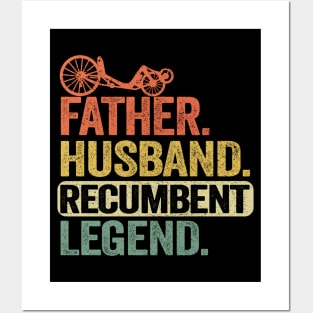 Father Husband Recumbent Legend Funny Recumbent Bike Posters and Art